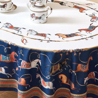 Скатерть овальная " PASSAGE" 140х300см ,белый, 100% хлопок,твил, пропитка LEFARD 850-759-42-10