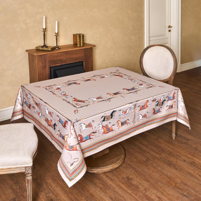 Скатерть "PASSAGE" 140х180см ,капучино, 100% хлопок с пропиткой,твил LEFARD 850-760-2-12