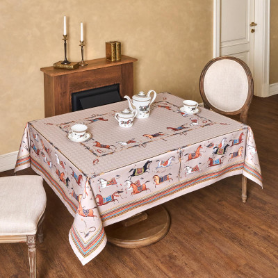 Скатерть "PASSAGE" 140х180см ,капучино, 100% хлопок с пропиткой,твил LEFARD 850-760-2-1