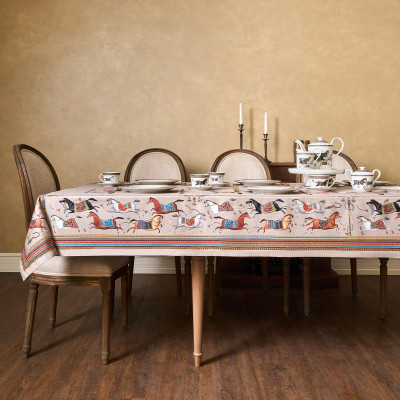 Скатерть "PASSAGE" 140х300см ,капучино,100% хлопок с пропиткой,твил LEFARD 850-760-22-12