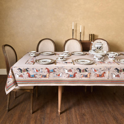 Скатерть "PASSAGE" 140х300см ,капучино,100% хлопок с пропиткой,твил LEFARD 850-760-22-1