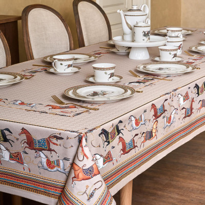 Скатерть "PASSAGE" 140х300см ,капучино,100% хлопок с пропиткой,твил LEFARD 850-760-22-5