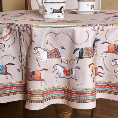 Скатерть круглая "PASSAGE"150 см ,капучино, 100% хлопок ,твил LEFARD 850-760-24-9