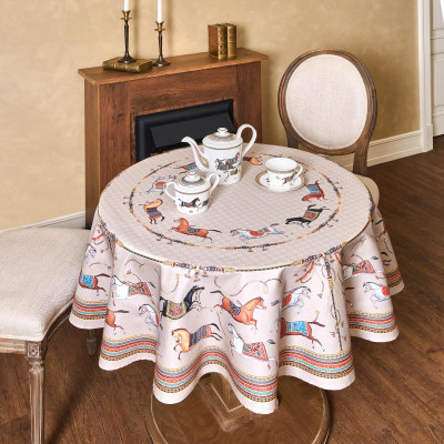 Скатерть круглая "PASSAGE"150 см ,капучино, 100% хлопок ,твил LEFARD 850-760-24-10