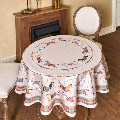 Скатерть круглая "PASSAGE"150 см ,капучино, 100% хлопок ,твил LEFARD 850-760-24-11