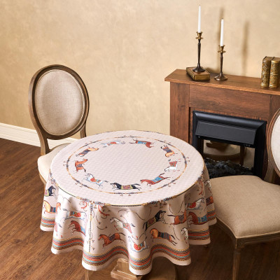 Скатерть круглая "PASSAGE"150 см ,капучино, 100% хлопок ,твил LEFARD 850-760-24-12