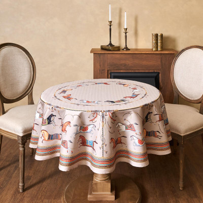 Скатерть круглая "PASSAGE"150 см ,капучино, 100% хлопок ,твил LEFARD 850-760-24-14