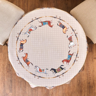 Скатерть круглая "PASSAGE"150 см ,капучино, 100% хлопок ,твил LEFARD 850-760-24-15