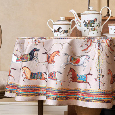 Скатерть круглая "PASSAGE"150 см ,капучино, 100% хлопок ,твил LEFARD 850-760-24-4