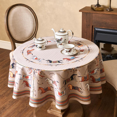 Скатерть круглая "PASSAGE"150 см ,капучино, 100% хлопок ,твил LEFARD 850-760-24-5