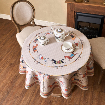 Скатерть круглая "PASSAGE"150 см ,капучино, 100% хлопок ,твил LEFARD 850-760-24-6