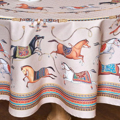 Скатерть круглая "PASSAGE"150 см ,капучино, 100% хлопок ,твил LEFARD 850-760-24-8