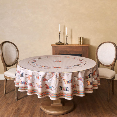 Скатерть круглая " PASSAGE" 190см , капучино, 100% хлопок, твил, пропитка LEFARD 850-760-25-10