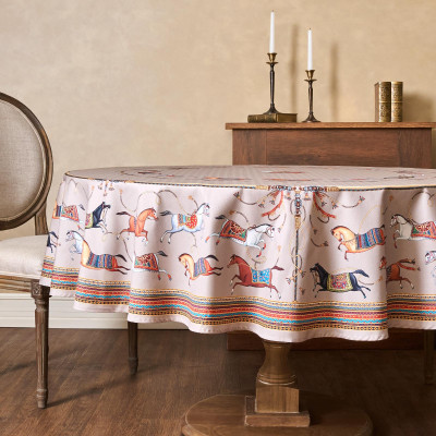 Скатерть круглая " PASSAGE" 190см , капучино, 100% хлопок, твил, пропитка LEFARD 850-760-25-11