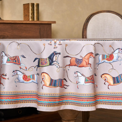 Скатерть круглая " PASSAGE" 190см , капучино, 100% хлопок, твил, пропитка LEFARD 850-760-25-14