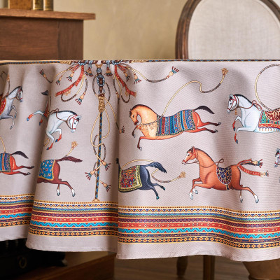 Скатерть круглая " PASSAGE" 190см , капучино, 100% хлопок, твил, пропитка LEFARD 850-760-25-18