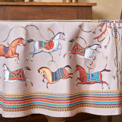 Скатерть круглая " PASSAGE" 190см , капучино, 100% хлопок, твил, пропитка LEFARD 850-760-25-19