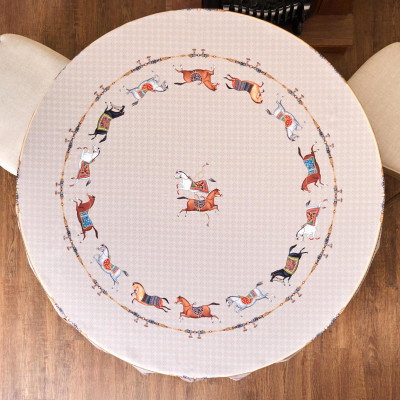 Скатерть круглая " PASSAGE" 190см , капучино, 100% хлопок, твил, пропитка LEFARD 850-760-25-20