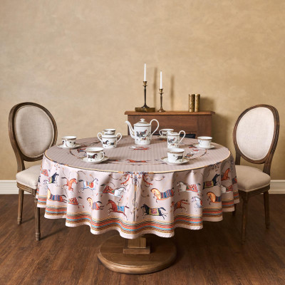 Скатерть круглая " PASSAGE" 190см , капучино, 100% хлопок, твил, пропитка LEFARD 850-760-25-4