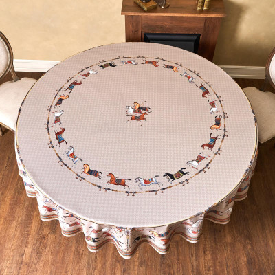 Скатерть круглая " PASSAGE" 220см , капучино, 100%хлопок, твил, пропитка LEFARD 850-760-26-11