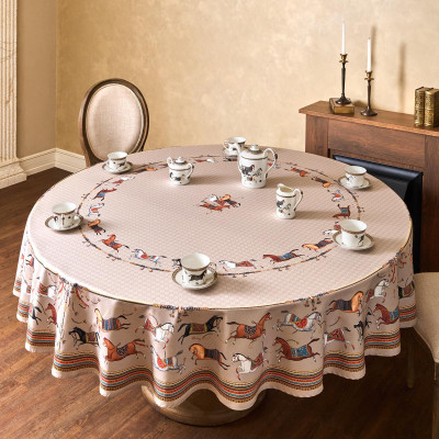 Скатерть круглая " PASSAGE" 220см , капучино, 100%хлопок, твил, пропитка LEFARD 850-760-26-2