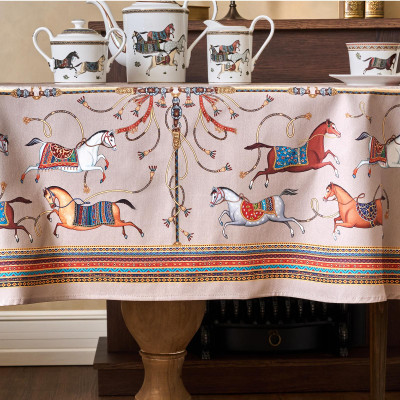 Скатерть овальная " PASSAGE" 140х180см ,капучино, 100% хлопок,твил, пропитка LEFARD 850-760-4-8