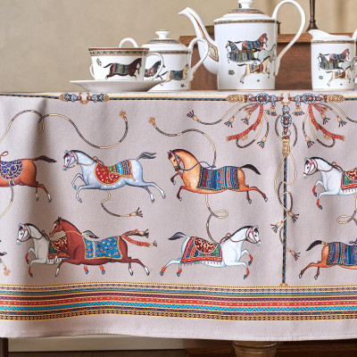 Скатерть овальная " PASSAGE" 160х220см ,капучино, 100% хлопок,твил, пропитка LEFARD 850-760-41-7