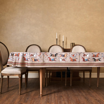 Скатерть овальная " PASSAGE" 140х300см ,капучино, 100% хлопок,твил, пропитка LEFARD 850-760-42-11