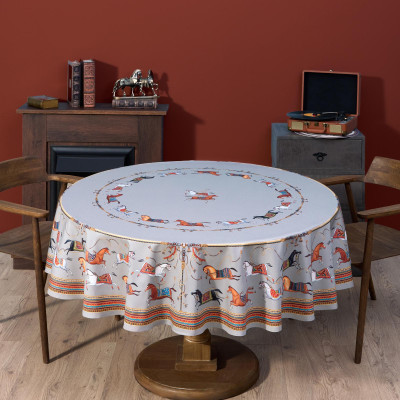 Скатерть круглая "PASSAGE" ,d190см, 100% хлопок,твил c пропиткой, серый LEFARD 850-761-25-12