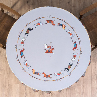 Скатерть круглая "PASSAGE" ,d190см, 100% хлопок,твил c пропиткой, серый LEFARD 850-761-25-13