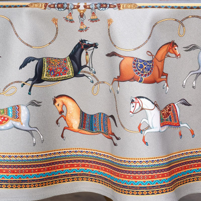 Скатерть круглая "PASSAGE" ,d190см, 100% хлопок,твил c пропиткой, серый LEFARD 850-761-25-7