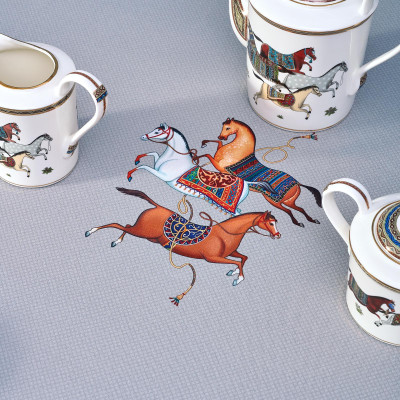 Скатерть круглая "PASSAGE" ,d220см, 100% хлопок,твил c пропиткой, серый LEFARD 850-761-26-11