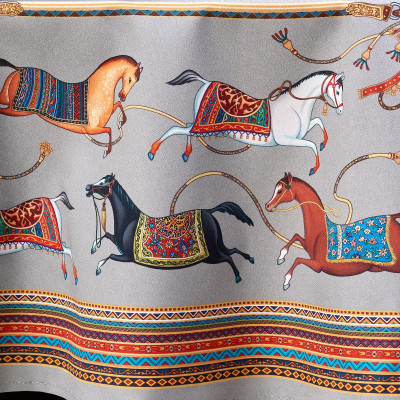 Скатерть круглая "PASSAGE" ,d220см, 100% хлопок,твил c пропиткой, серый LEFARD 850-761-26-12