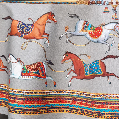 Скатерть круглая "PASSAGE" ,d220см, 100% хлопок,твил c пропиткой, серый LEFARD 850-761-26-13