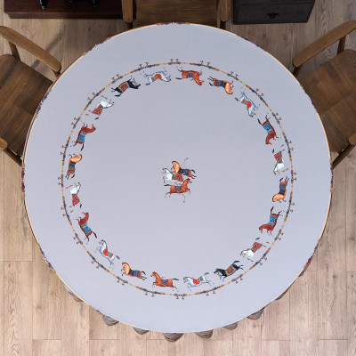 Скатерть круглая "PASSAGE" ,d220см, 100% хлопок,твил c пропиткой, серый LEFARD 850-761-26-15