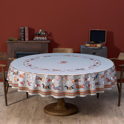 Скатерть круглая "PASSAGE" ,d220см, 100% хлопок,твил c пропиткой, серый LEFARD 850-761-26-1