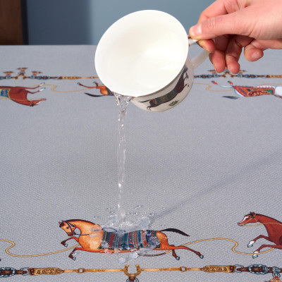 Скатерть овальная "PASSAGE" ,140х180см, 100% хлопок,твилл c пропиткой, серый LEFARD 850-761-4-3