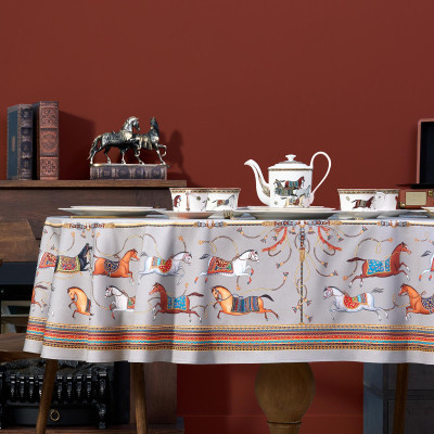 Скатерть овальная "PASSAGE" ,140х180см, 100% хлопок,твилл c пропиткой, серый LEFARD 850-761-4-6