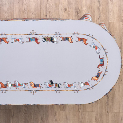 Скатерть овальная "PASSAGE" ,140х300см, 100% хлопок,твил c пропиткой, серый LEFARD 850-761-42-13