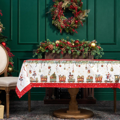 Скатерть " ЩЕЛКУНЧИК" 140х180см ,красный, 100% хлопок,твил LEFARD 850-762-2-11