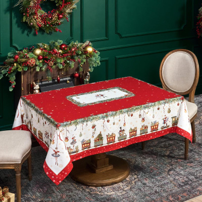 Скатерть " ЩЕЛКУНЧИК" 140х180см ,красный, 100% хлопок,твил LEFARD 850-762-2-12