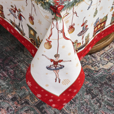 Скатерть " ЩЕЛКУНЧИК" 140х180см ,красный, 100% хлопок,твил LEFARD 850-762-2-13