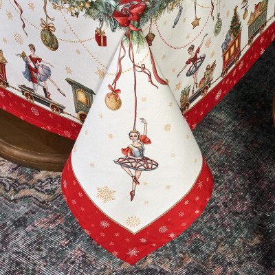 Скатерть " ЩЕЛКУНЧИК" 140х180см ,красный, 100% хлопок,твил LEFARD 850-762-2-14