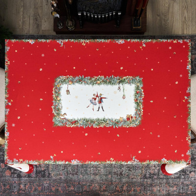 Скатерть " ЩЕЛКУНЧИК" 140х180см ,красный, 100% хлопок,твил LEFARD 850-762-2-16