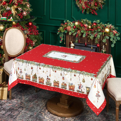 Скатерть " ЩЕЛКУНЧИК" 140х180см ,красный, 100% хлопок,твил LEFARD 850-762-2-1