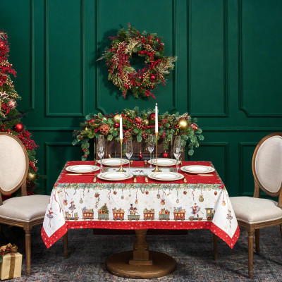 Скатерть " ЩЕЛКУНЧИК" 140х180см ,красный, 100% хлопок,твил LEFARD 850-762-2