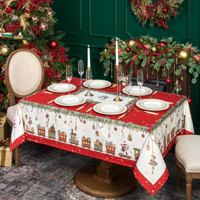 Скатерть " ЩЕЛКУНЧИК" 140х180см ,красный, 100% хлопок,твил LEFARD 850-762-2-5