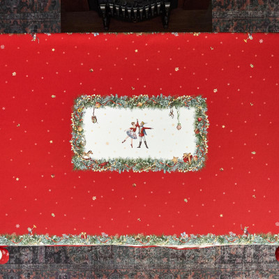 Скатерть " ЩЕЛКУНЧИК" 160х220см ,красный,100% хлопок,твил LEFARD 850-762-21-13