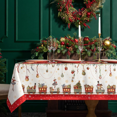 Скатерть " ЩЕЛКУНЧИК" 160х220см ,красный,100% хлопок,твил LEFARD 850-762-21-2