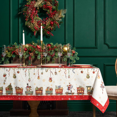 Скатерть " ЩЕЛКУНЧИК" 160х220см ,красный,100% хлопок,твил LEFARD 850-762-21-3